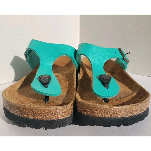 Birkenstock Gizeh Regular Fit Birko Flor Teal Jade Women US 5 (EU 36) Birko Flor - Picture 9 of 12